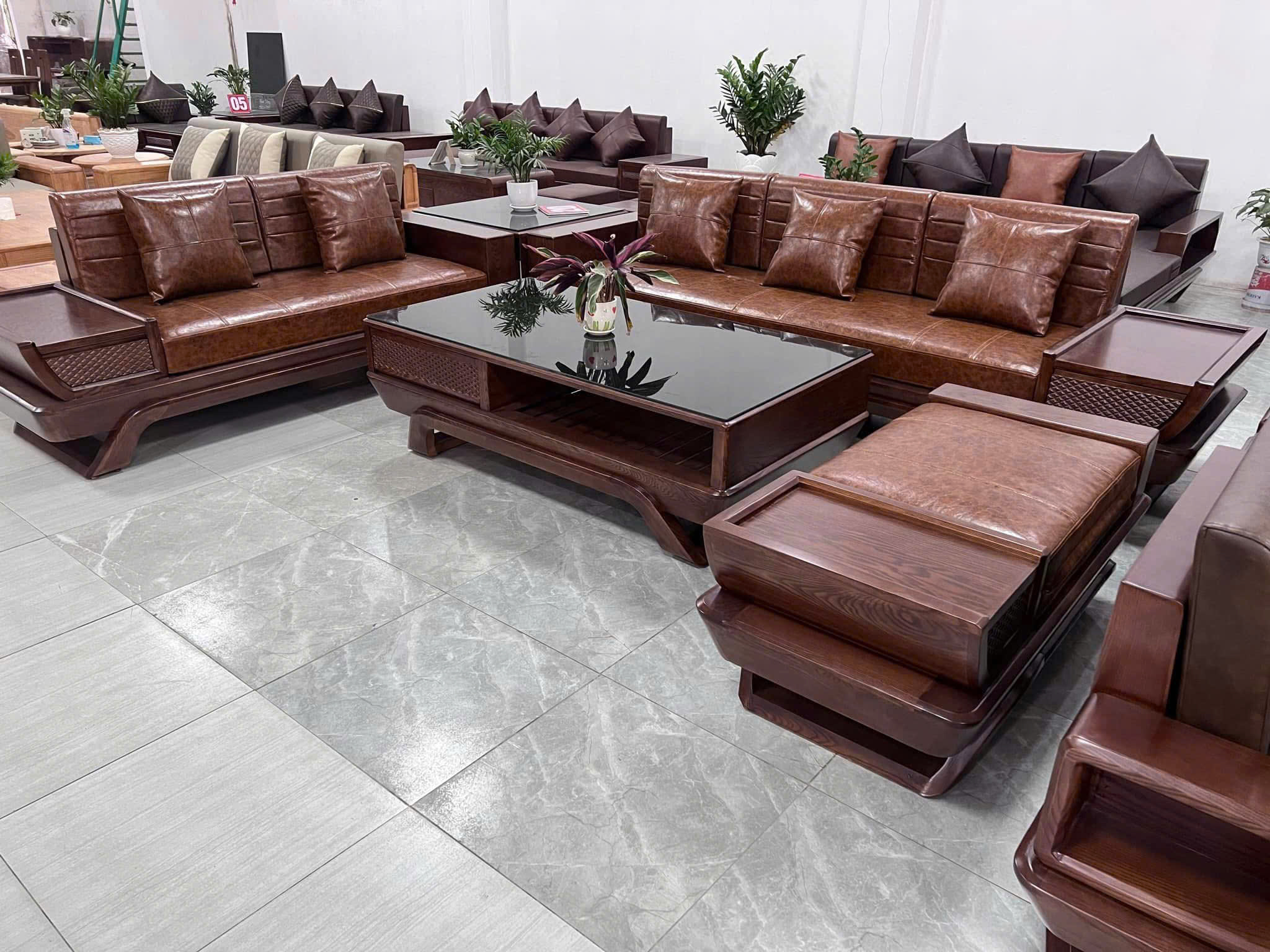 Sofa gỗ cánh tiên bản to new 2025